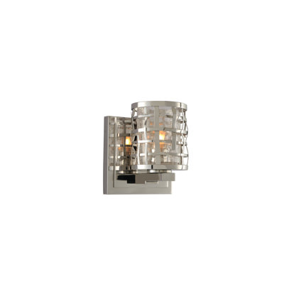 Bridgeport 1 LT Polished Stainless Steel Bath Wall Sconce Kalco