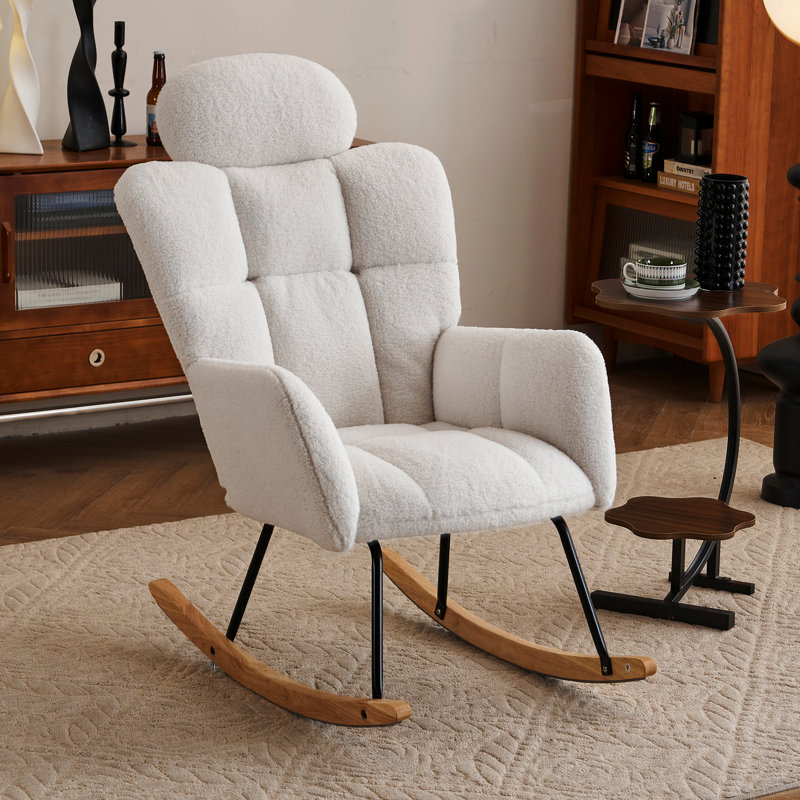 Fauteuil oscillant rembourré en tissu 055-Teddy