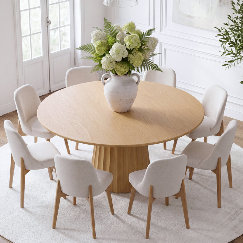 Shutesbury 8 - Person Dining Table Sets, Yellow, 9 Pieces: Table, 8 Chairs