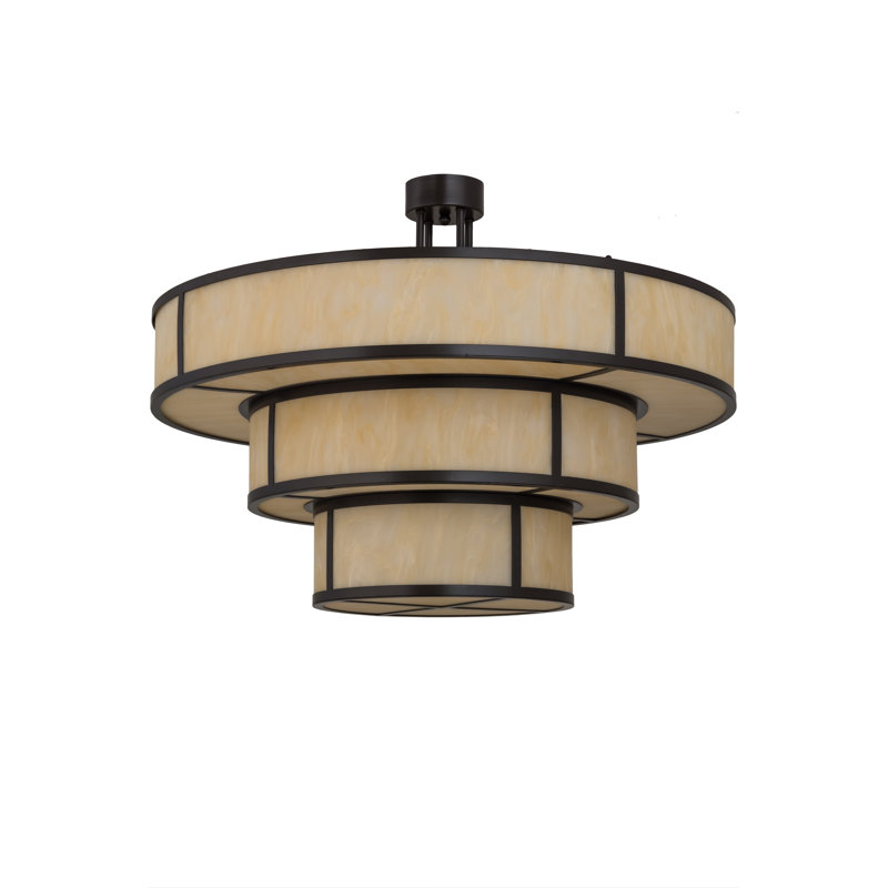 Luminaire suspendu cylindrique unique à 10 lumières
