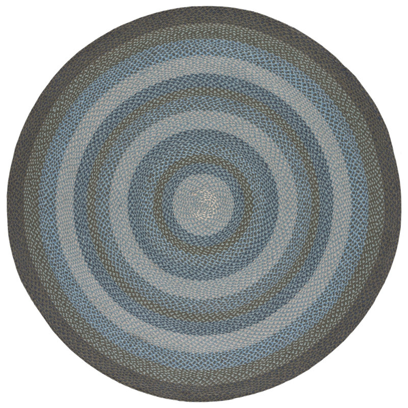 Braided Flat Weave Jute Geometric Rug, Round 6'