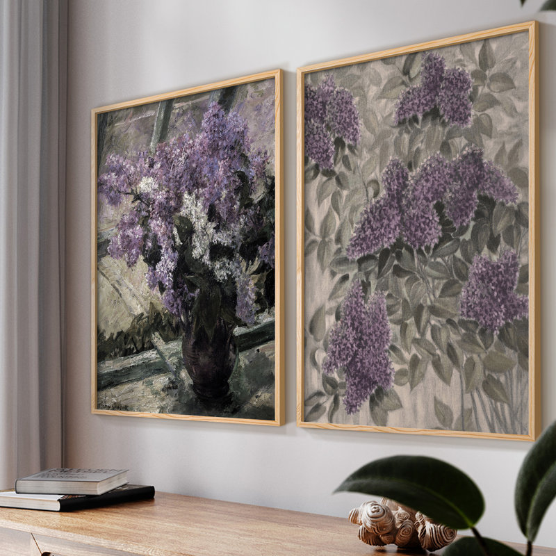 «Vintage Floral XLVI», 2 pièces, Naturel, H 14 po x l 22 po