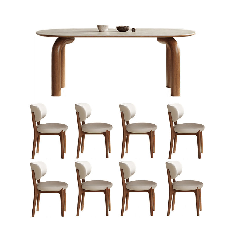 Table et chaises ovales simples et luxueuses