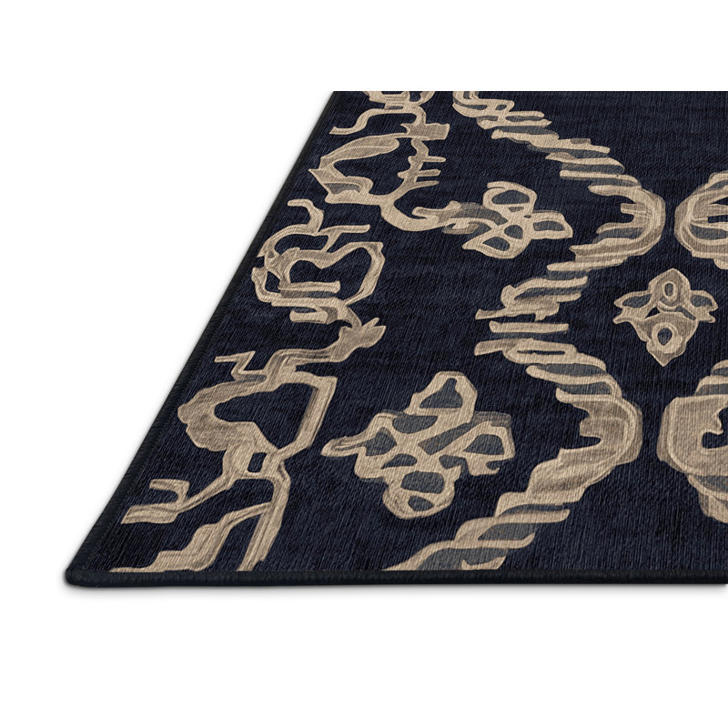 Machine Washable Gray Area Rug, Rectangle 5' x 8'