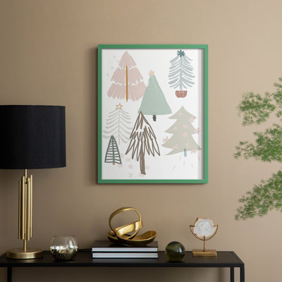 Arbre de Noël, collection de croquis B, reproduction encadrée - bois massif