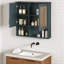 Armoire à miroir 30 po 2-en-1 pour salle de bain | Armoire à pharmacie murale avec tablettes réglables et portes à fermeture en douceur | Miroir haute définition avec façade sculptée et rangement dissimulé pour meuble-lavabo-2101555233