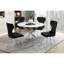 Table de salle à manger en faux marbre avec pieds en métal, design ultra moderne pour quatre sièges 4