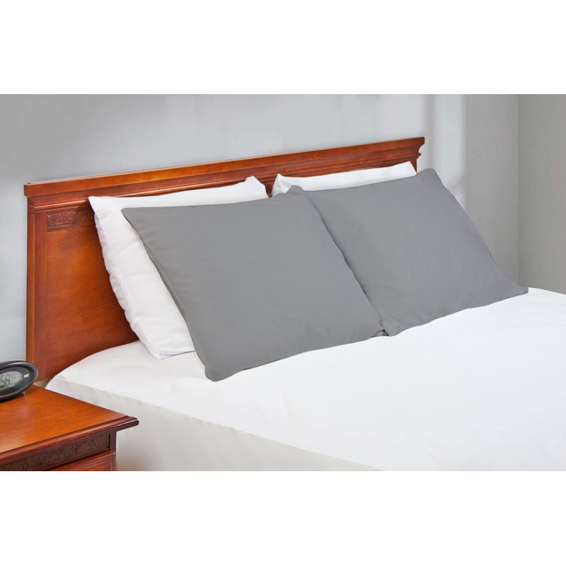 100% Organic Cotton 300 Thread Count Sateen Pillowcase, Queen, Dark Gray