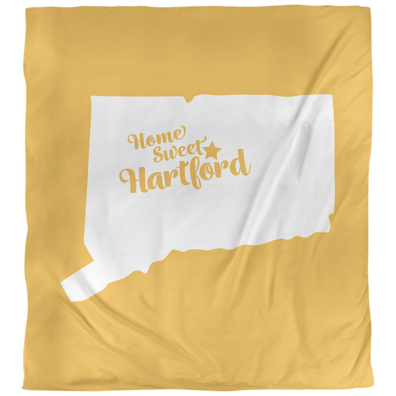 Housse de couette hartford connecticut, Housse de couette pour grand lit, Jaune, Microfibre
