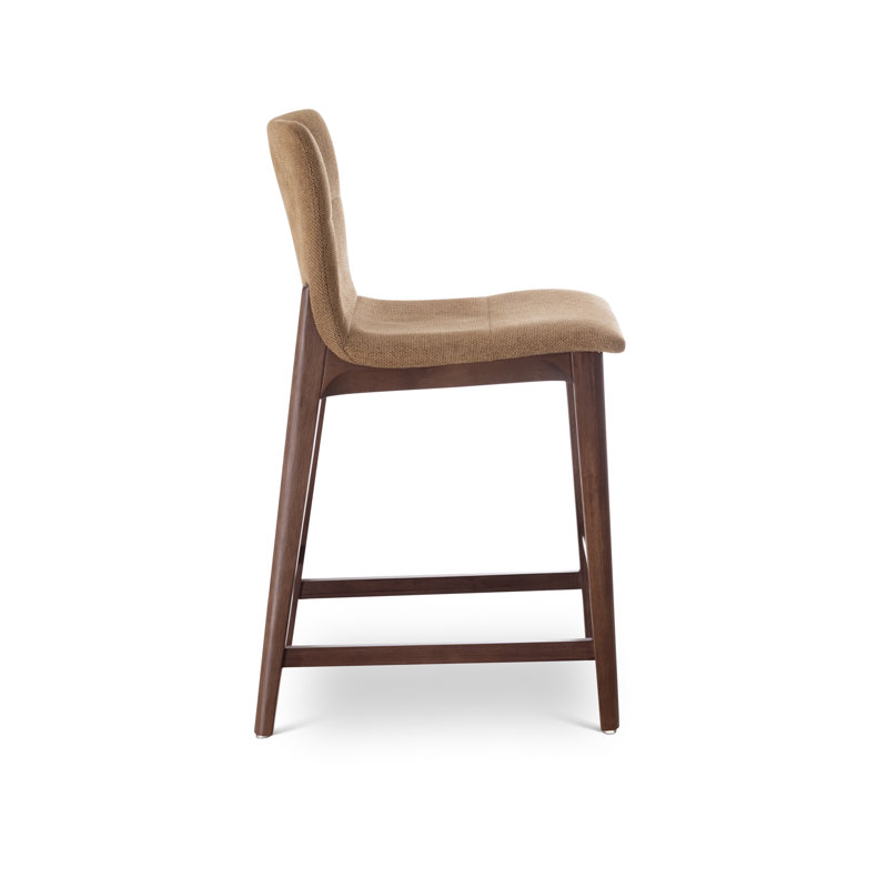 Modern Brazilian - Godan Stool, Jackpot Terracotta Seat/Nogal Frame, Counter Stool (25.25” Seat Height)