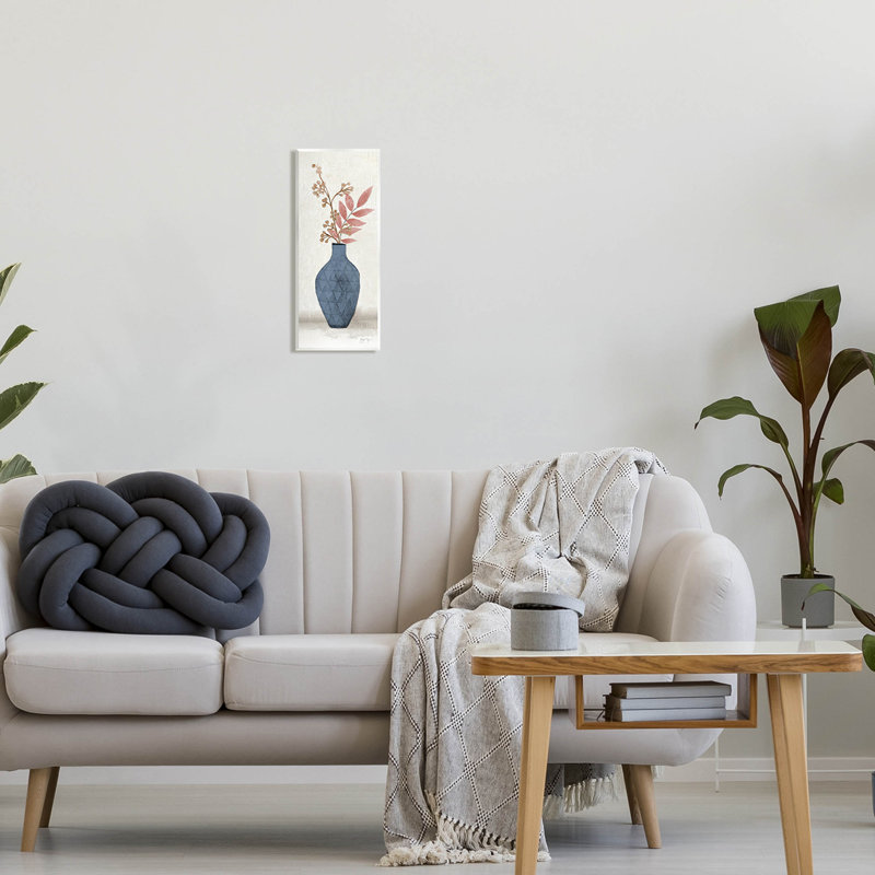 Élégant arrangement botanique Ikebana, estampe numérique par Janet Tava, Plaque murale, H 17 po x l 7 po x P 1,5 po