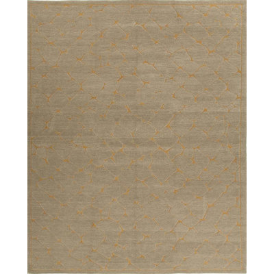 Brocatel Azm Geometric Area Rug in Taupe/Gold