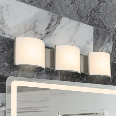 Luminaire de salle de bain 3 lumières DEL au fini nickel brossé