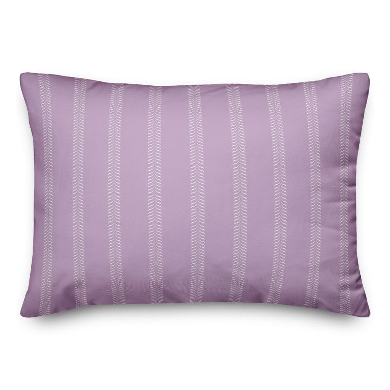  Coussin décoratif rayé intérieur / extérieur, Mauve