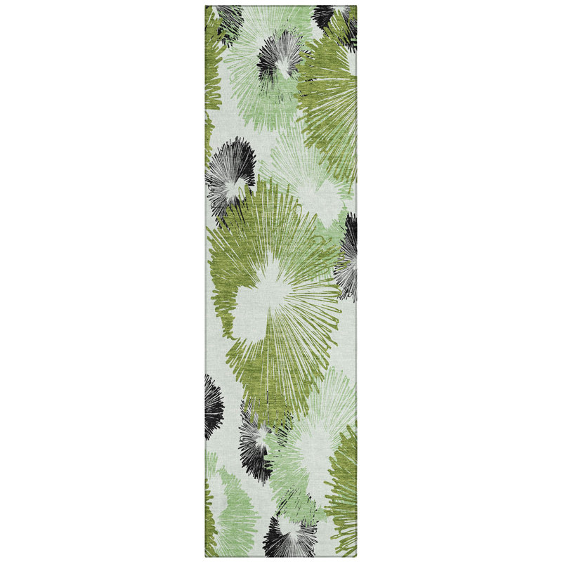 Machine Washable Indoor/Outdoor Colman ACN2132 Floral Rug, Runner 2'3" x 7'6"