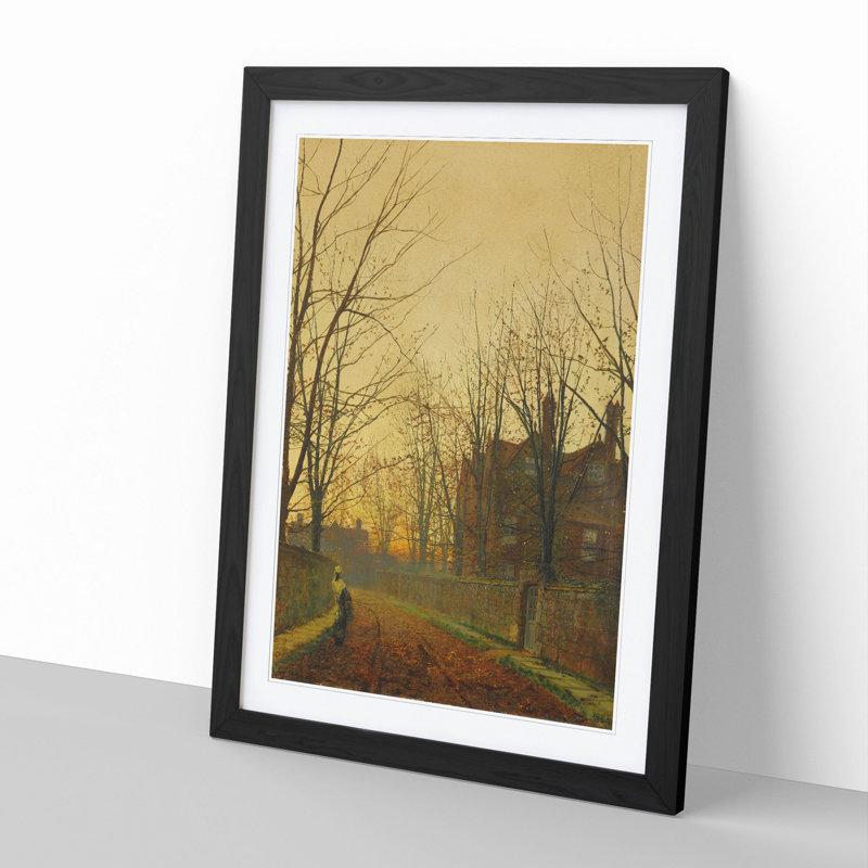 Late October by John Atkinson Grimshaw - Picture Frame Painting, Black Framed, 65cm H x 48cm W x 2cm D