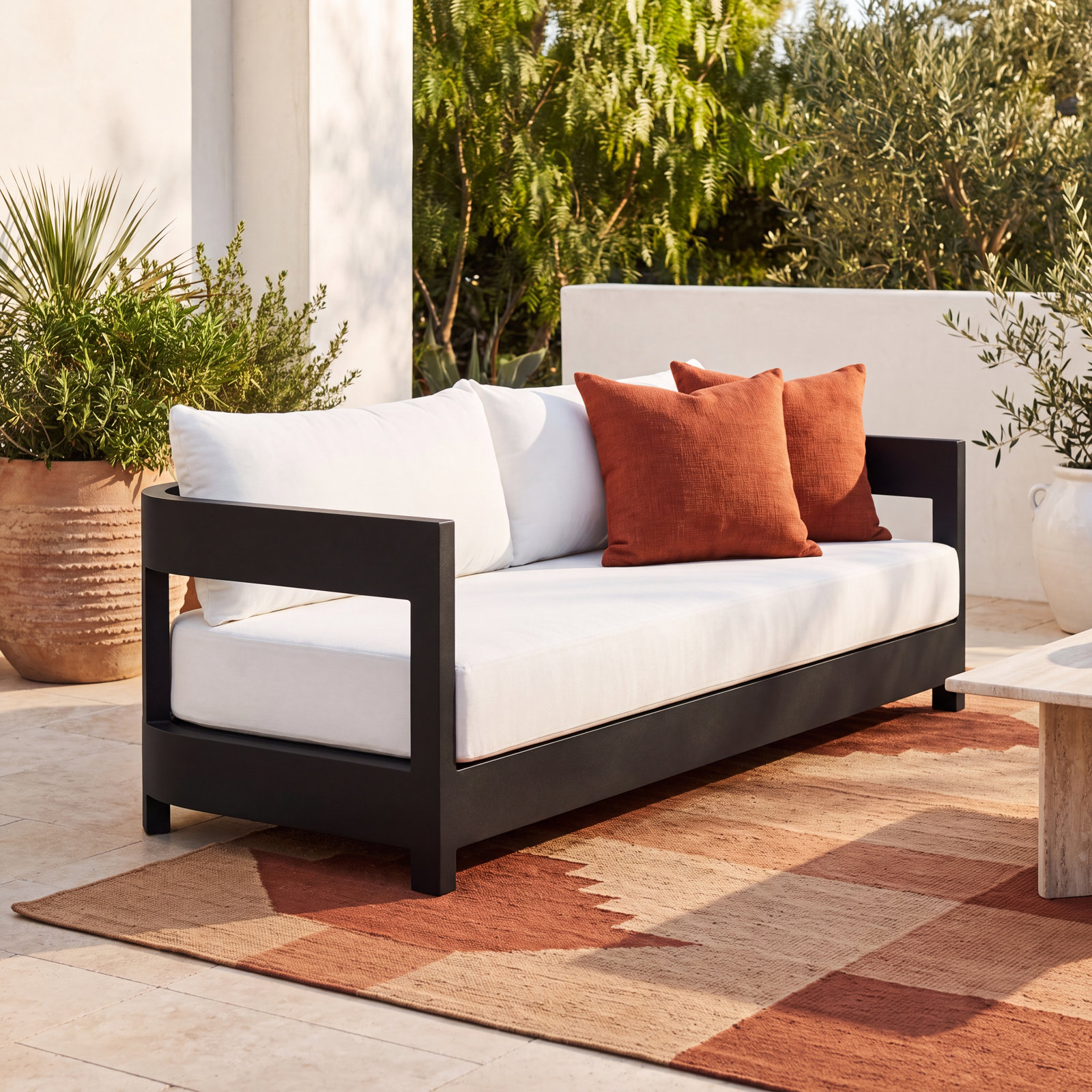 Everlee 80" Sunbrella® Patio Sofa, Canvas White Sunbrella® Canvas
