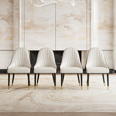 Chaise d'appoint rembourrée en similicuir Frania