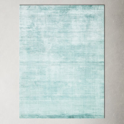 Owens Aqua Blue Hand-Loomed Wool Rug