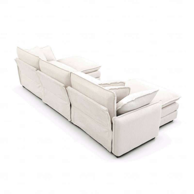 Canapé modulaire surdimensionné avec canapé-lit convertible avec repose-pieds, canapé 3 places avec 2 repose-pieds, canapé en forme de U