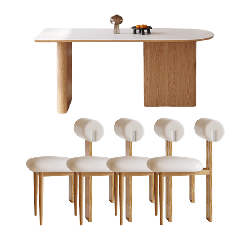Ensemble de table de salle à manger moderne à base en bois massif, H 29,5 po x L 55,1 po x l 31,5 po