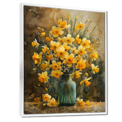Jonquilles de ferme jaune dans un vase I - Décoration murale jonquilles