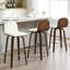 Tabouret de bar pivotant en noyer rembourré-755533872