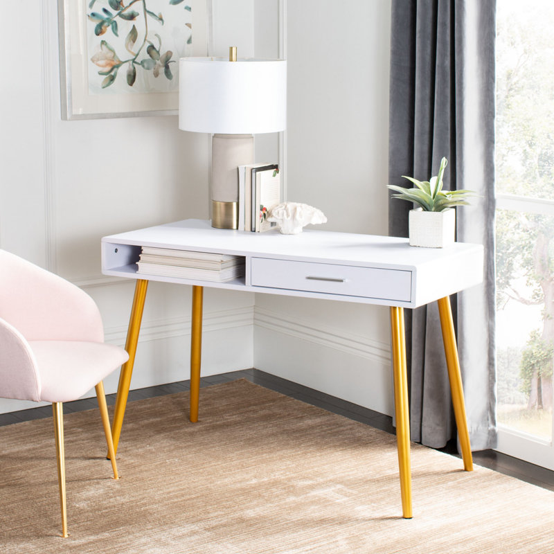 Bureau Saxatil, Blanc / Doré