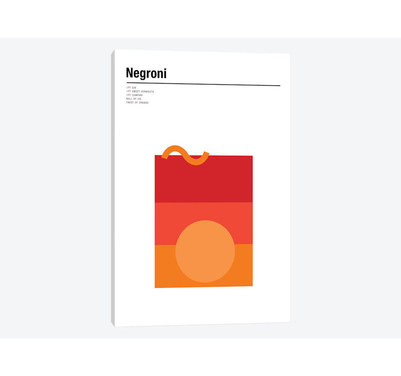 «Negroni», impression sur toile, H 18 po x l 12 po x P 1,5 po, Pas de tapis, Toile tendue