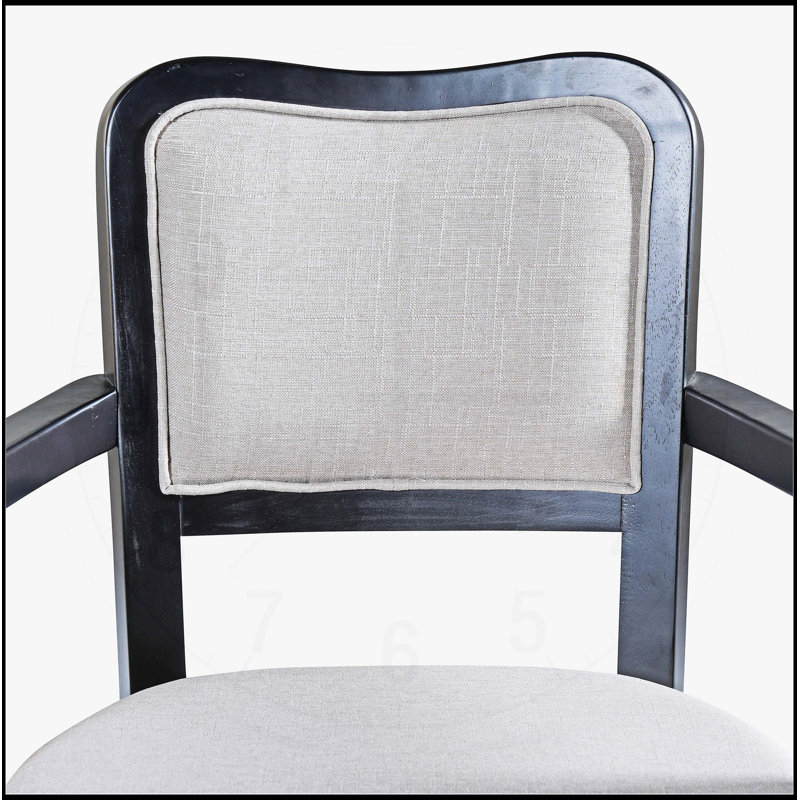 Ensemble de 2 chaises de salle à manger élégantes rembourrées - Fauteuils traditionnels avec lignes courbes, structure en bois massif et accoudoirs rembourrés pour une assise confortable