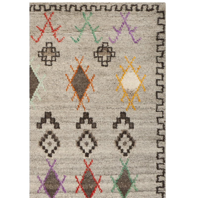 Tapis en laine / coton noué à la main Alimatou, Rectangle 5 pi x 8 pi
