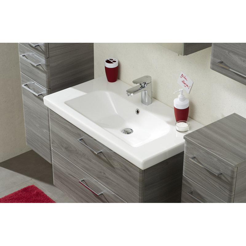 820mm Single Bathroom Vanity with Integrated Ceramic Basin