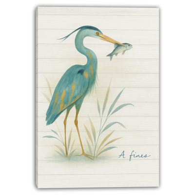 «Coastal Blue Heron» sur toile, art mural