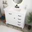 Meuble-lavabo de 36 po en MDF blanc avec comptoir en céramique, 2 tiroirs rabattables et 2 tiroirs standard, armoire de rangement autoportante à tablette réglable-660774746-660774747