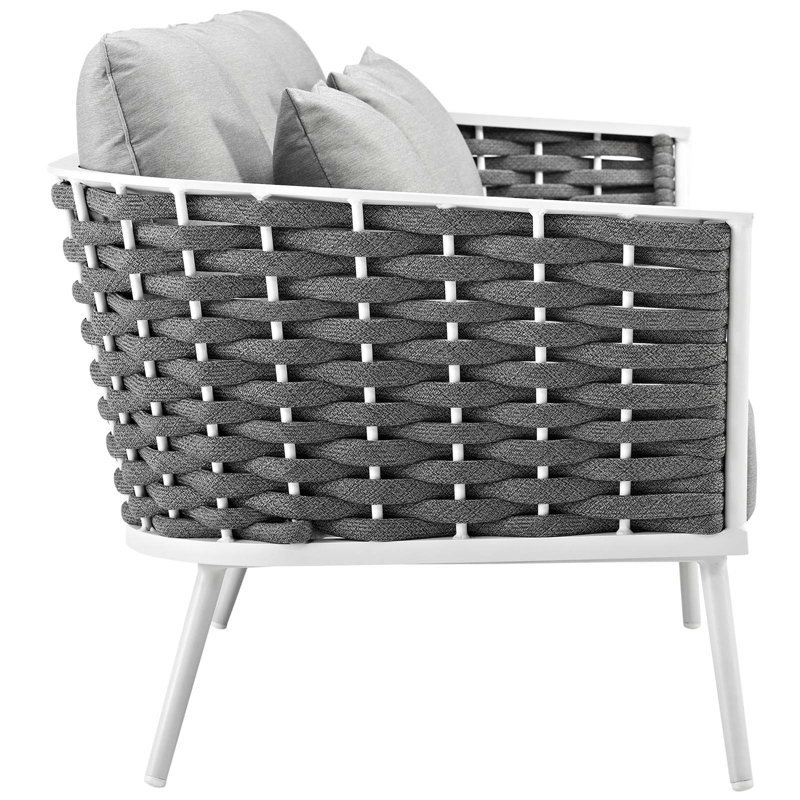 Stance 3-Piece Gray and White Aluminum Outdoor Sofa Set