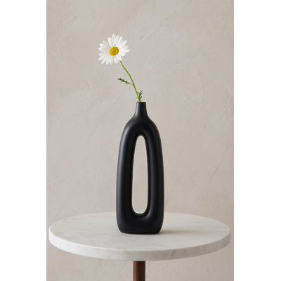 Contemporary Ceramic Abstract Cut-Out Vase
