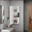 Armoire à porte simple H 38 po, trois tablettes, blanc / noyer foncé Magna