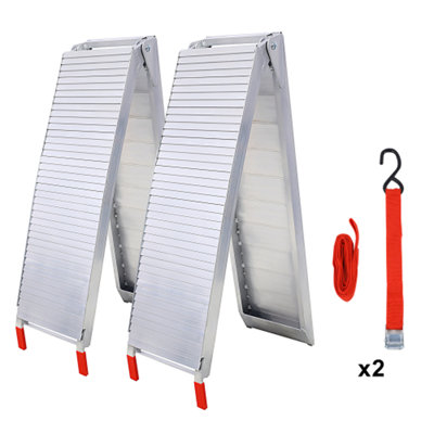 Rampes de camion, rampes de chargement portatives pour camionnettes Rampes pliantes en aluminium d'une capacité de 1500 lb avec boucle pour VTT, souffleuse à neige