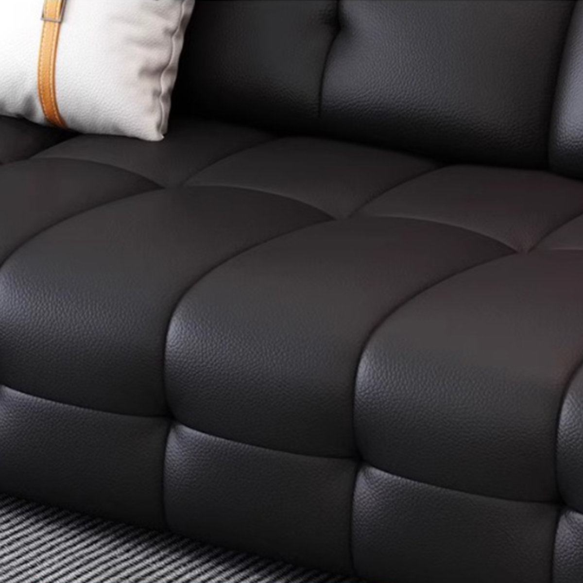 Merting Minimalist Leather High Back Living Room Sofa | Wayfair