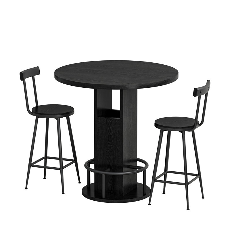 80 cm Bar Set Bar Cabinet, Black