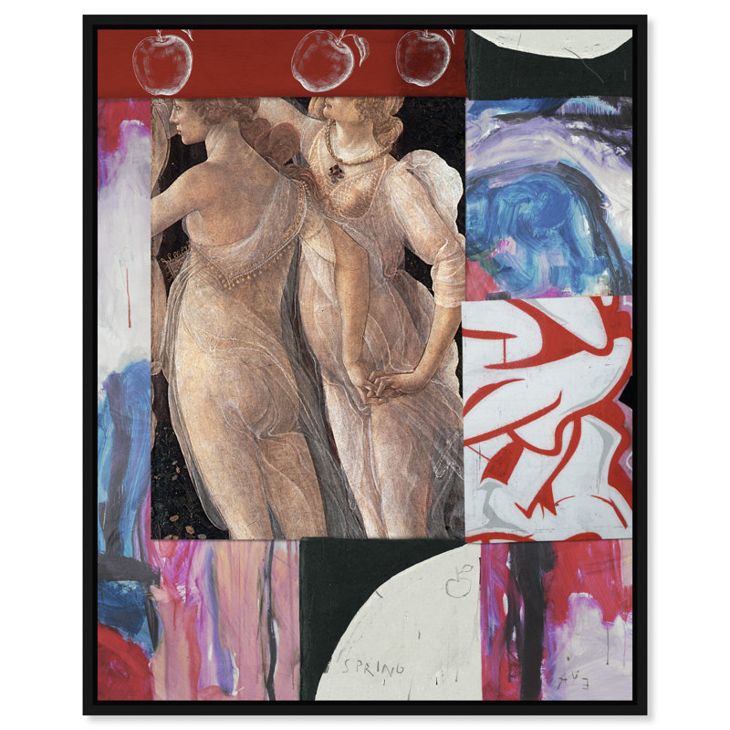 Impression abstraite sur toile « Rêves de printemps » par Oliver Gal, 21"H x 17"W, Black Frame