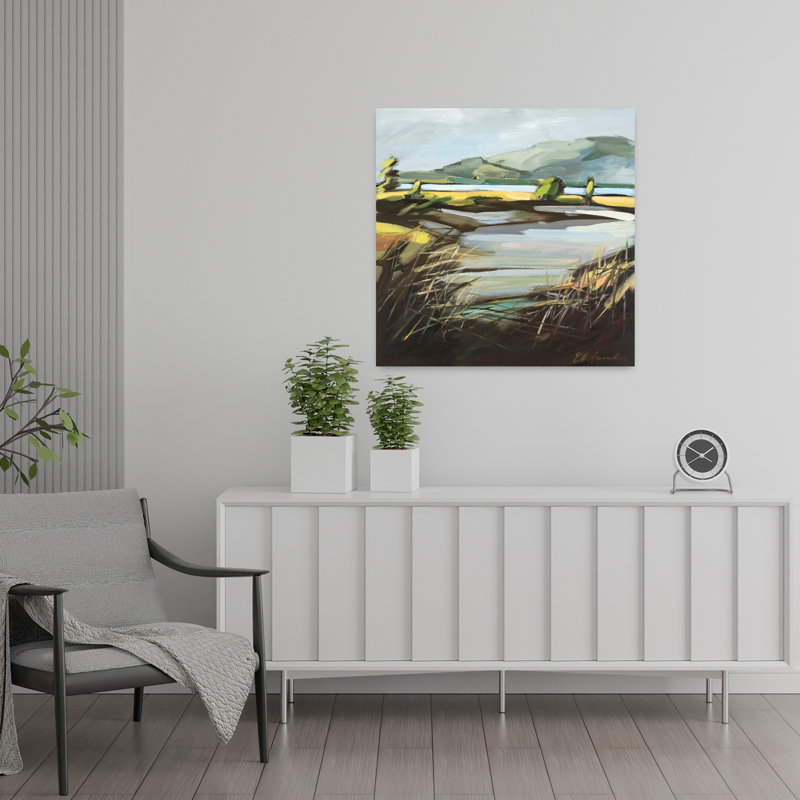 Pantano Abstract Contemporary Landscape Nature Art, 24" H x 24" W