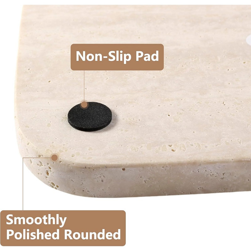Marble Vanity Tray, Travertine Decorative Tray For Bathroom, Countertop, Kitchen, Jewelry, And Perfume
