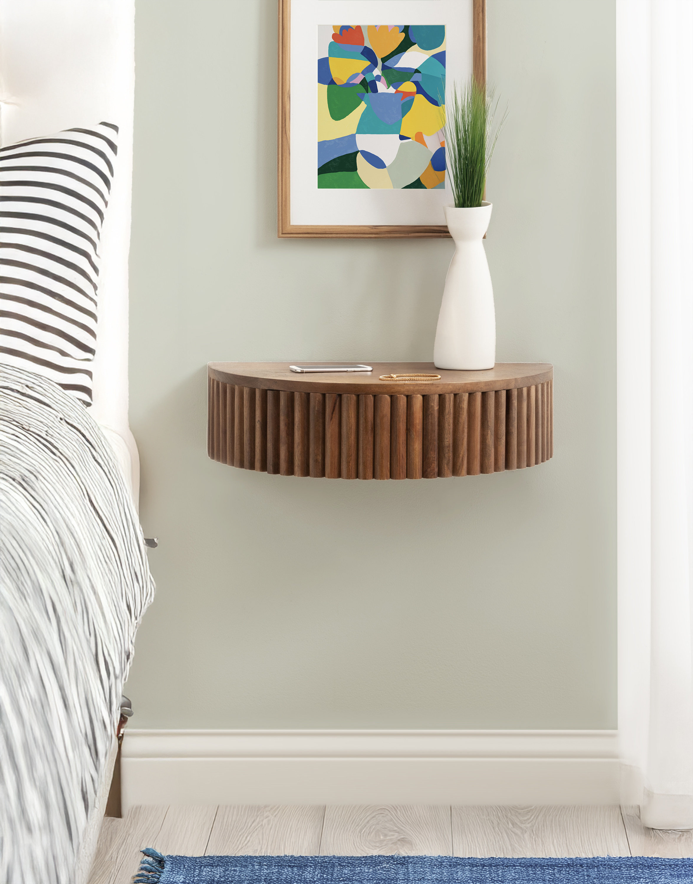 AllModern Kristie Solid Wood Block Floating Shelf with Storage ...
