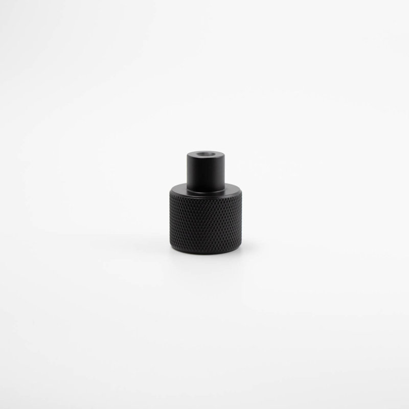 ROUS Hardware Mid Century Modern Knurled Knob, Charcoal (Black)