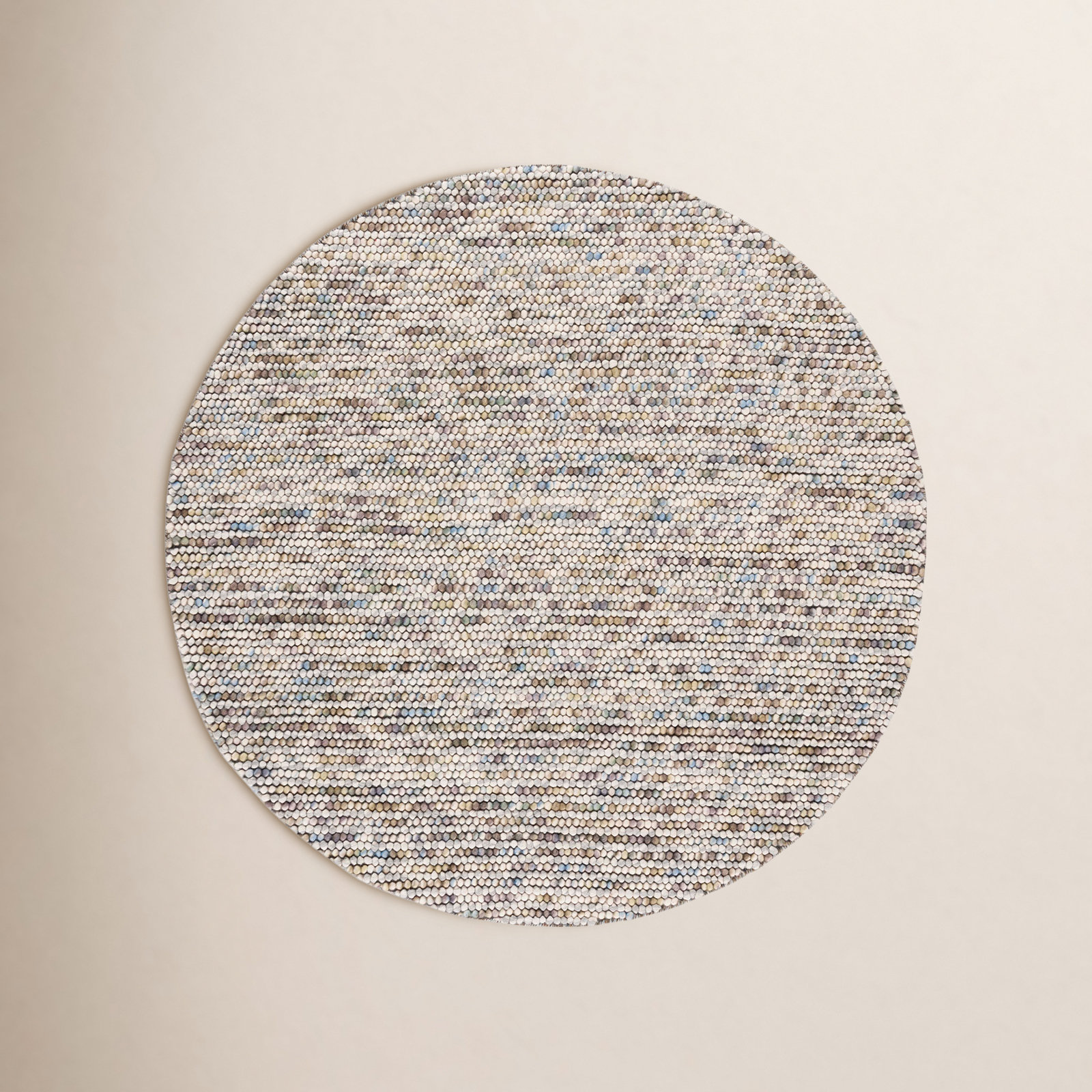 Elle Ivory Multi Hand-Woven Flatweave Rug, Round 4'