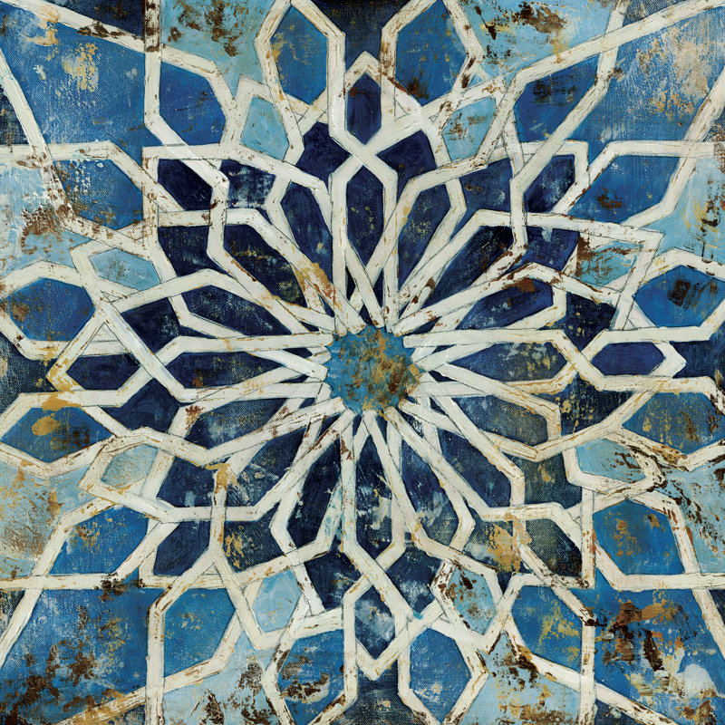 Decorative Pattern Blue - Wrapped Canvas Print, 30cm H x 30cm W x 3.8cm D