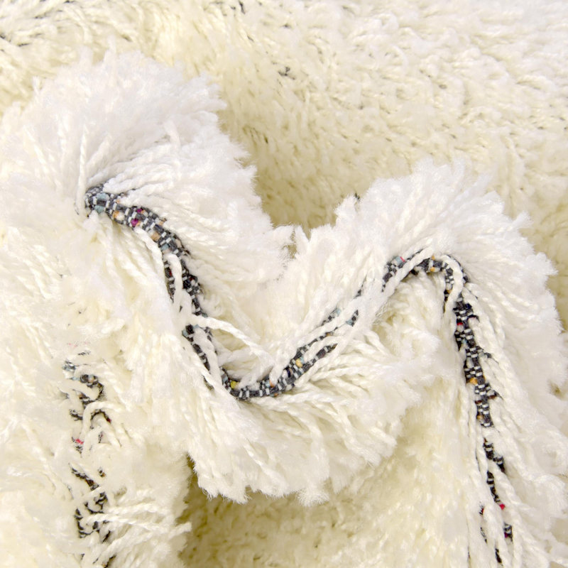 Tapis blanc neige Roshane, Rond 10 pi