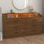 Commode 6 tiroirs avec prise de courant Vikky, commode avec éclairage DEL, organisateur de commode moderne-1095123459