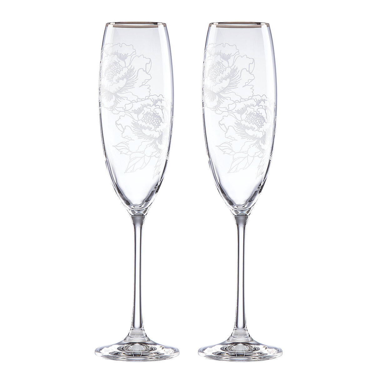 Etched Wedding Gold Hammered Champagne Flute Set